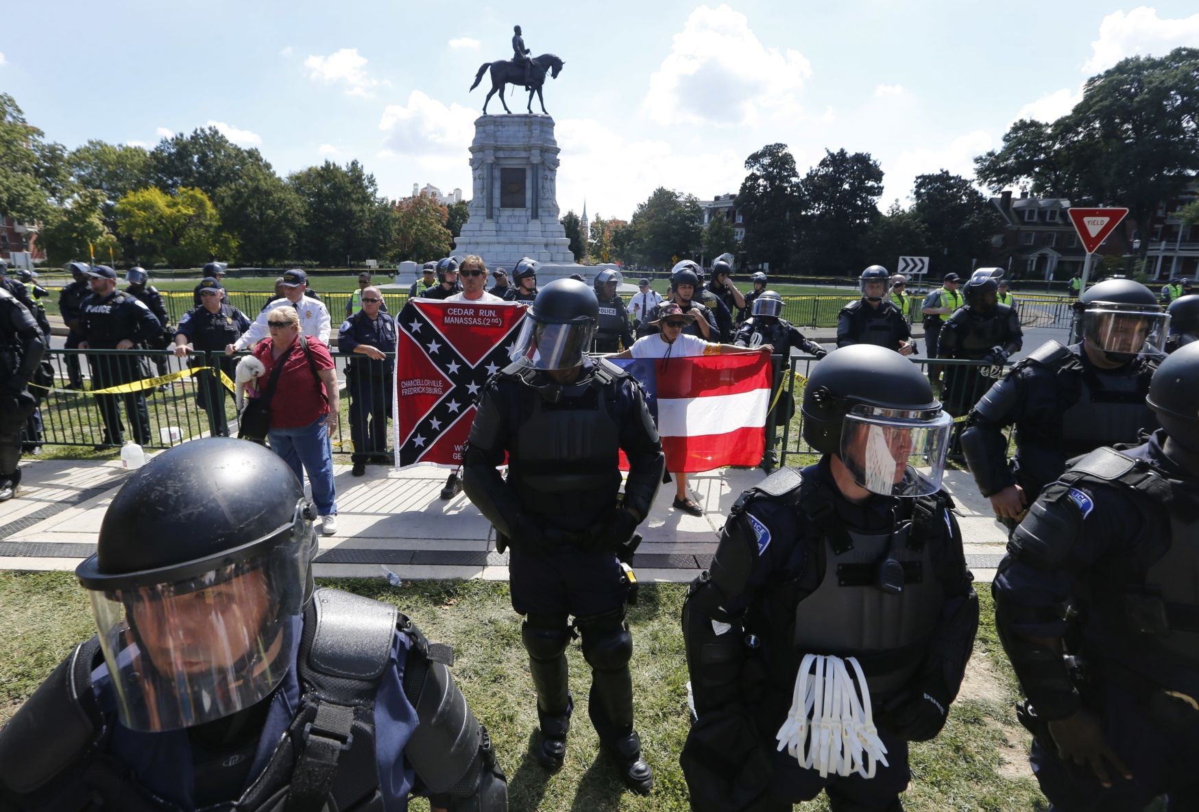 Confederate Monument Protest-Vandalism